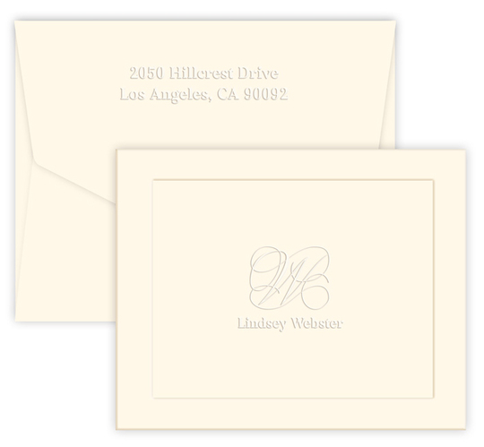 Embossed Capital Folded Note Cards